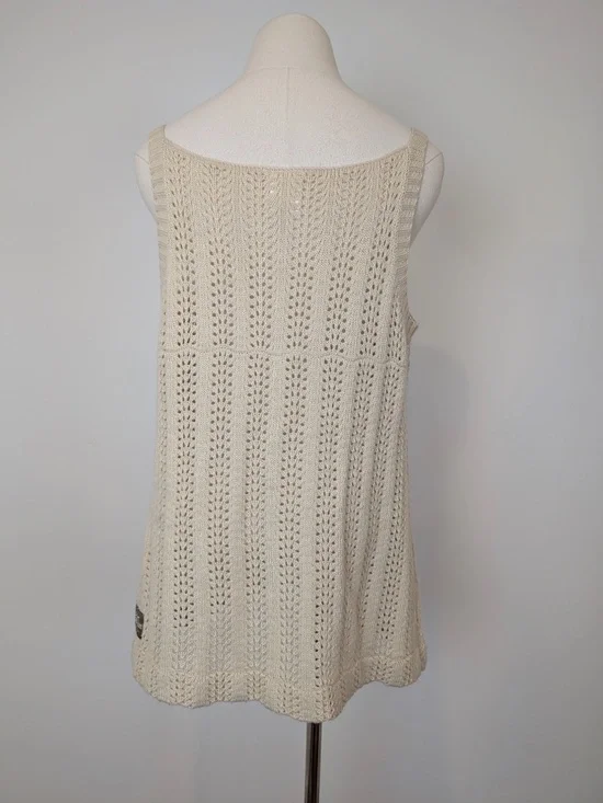 Matilda Jane Knit Tank Top Sleeveless Size Large Beige - Picture 2 of 12